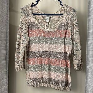 Striped sweater with open back. Size medium